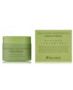 Nacomi rich&comfy avocado + ceramides veido kremas su keramidais 40ml.