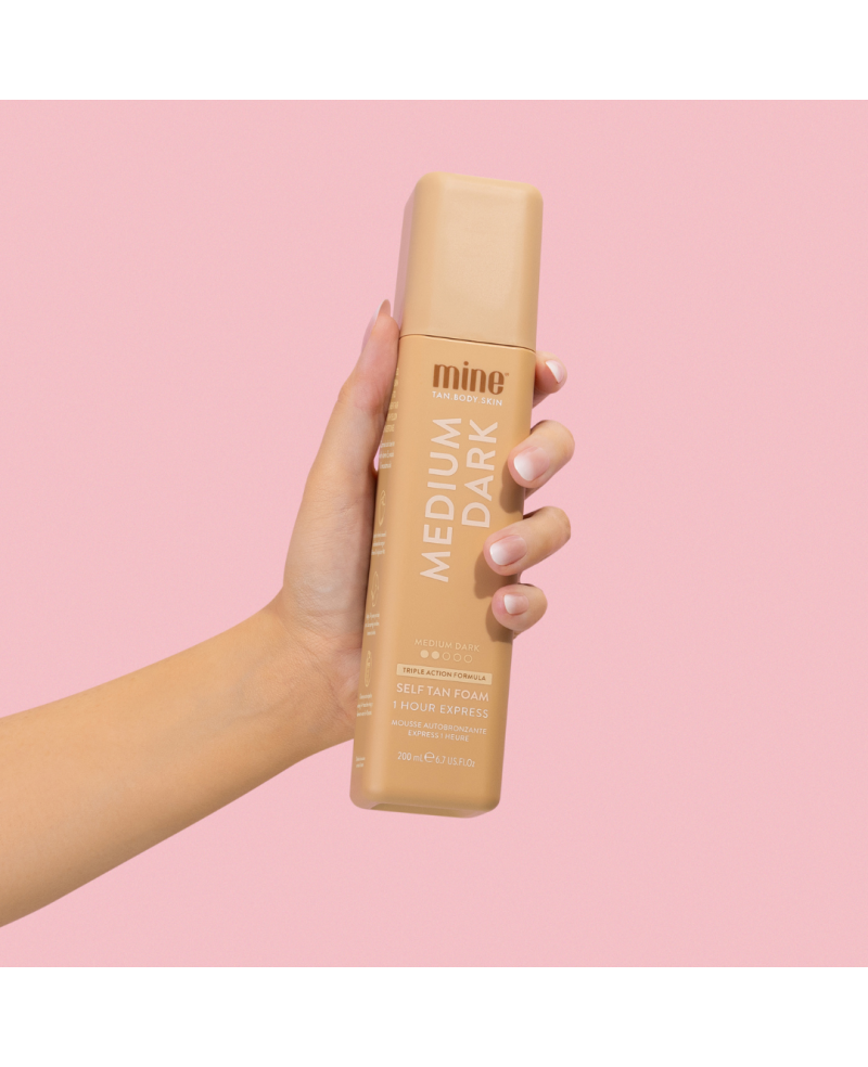 Mine tan Medium dark savaiminio įdegio putos 200ml.