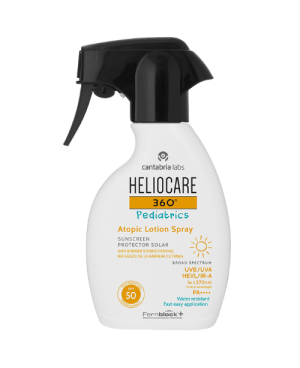 Cantabria Labs Heliocare 360 Pediatrics Purškiama Apsauga Atopinei Vaikų Ir Kūdikių Kūno Odai SPF50, 250ml.